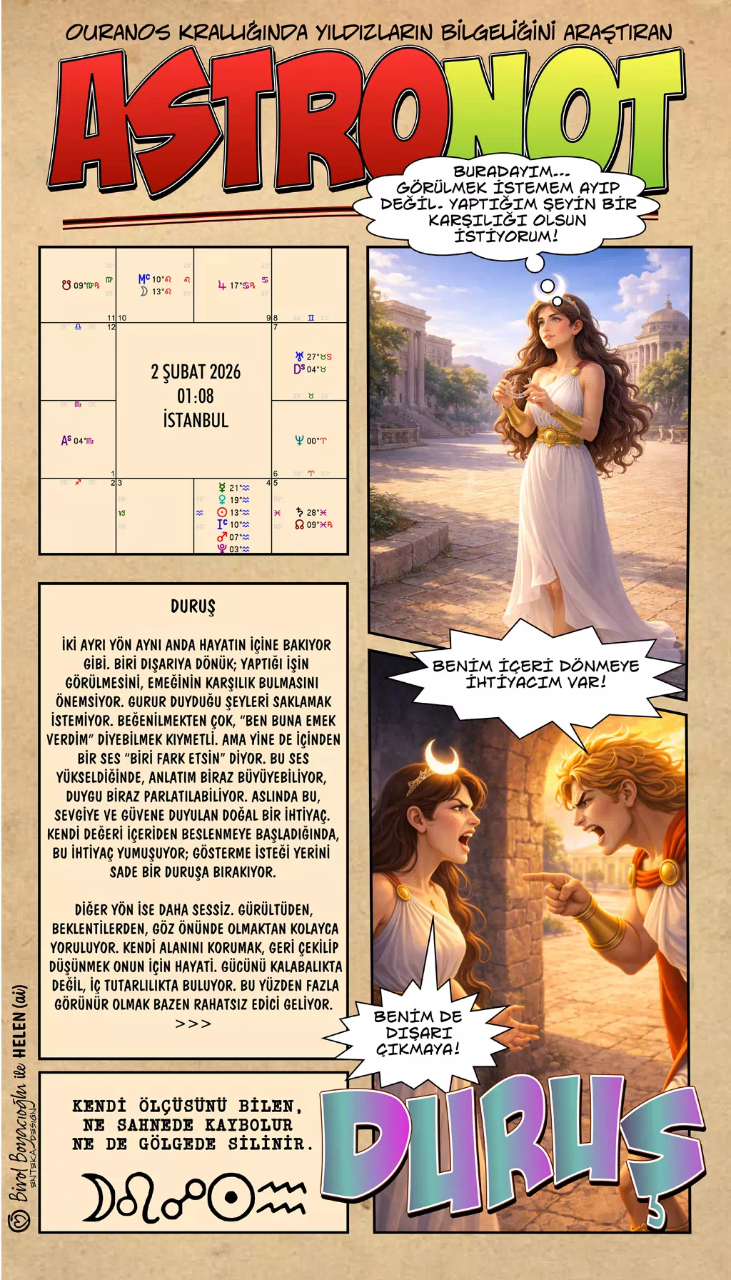 2 Şubat 2026 günlük astroloji – Duruş teması, iç denge ve kendini doğru yerde konumlandırma