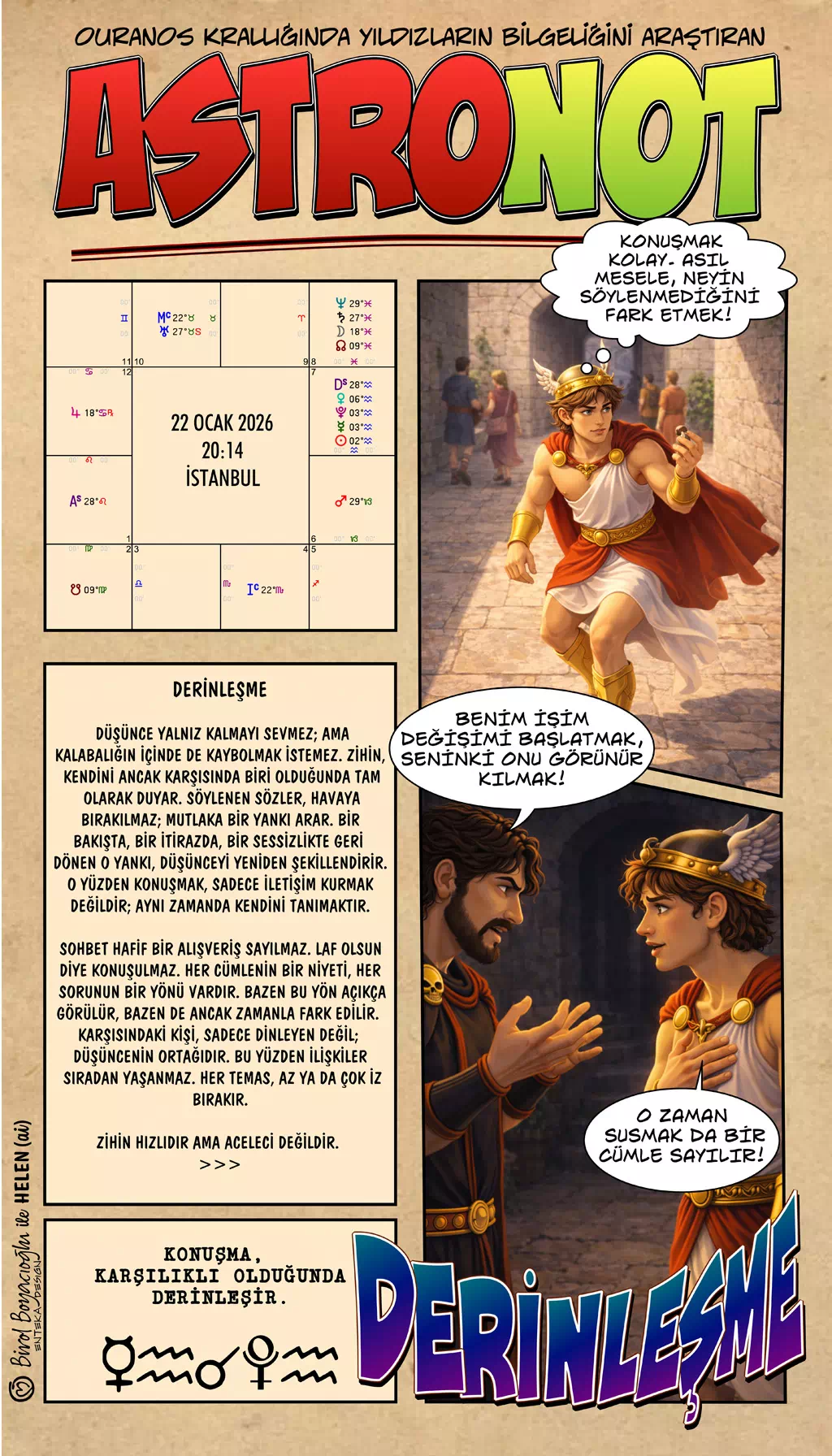 22 Ocak 2026 günlük astroloji – Derinleşme teması, karşılıklı iletişim ve zihinsel yoğunlaşma