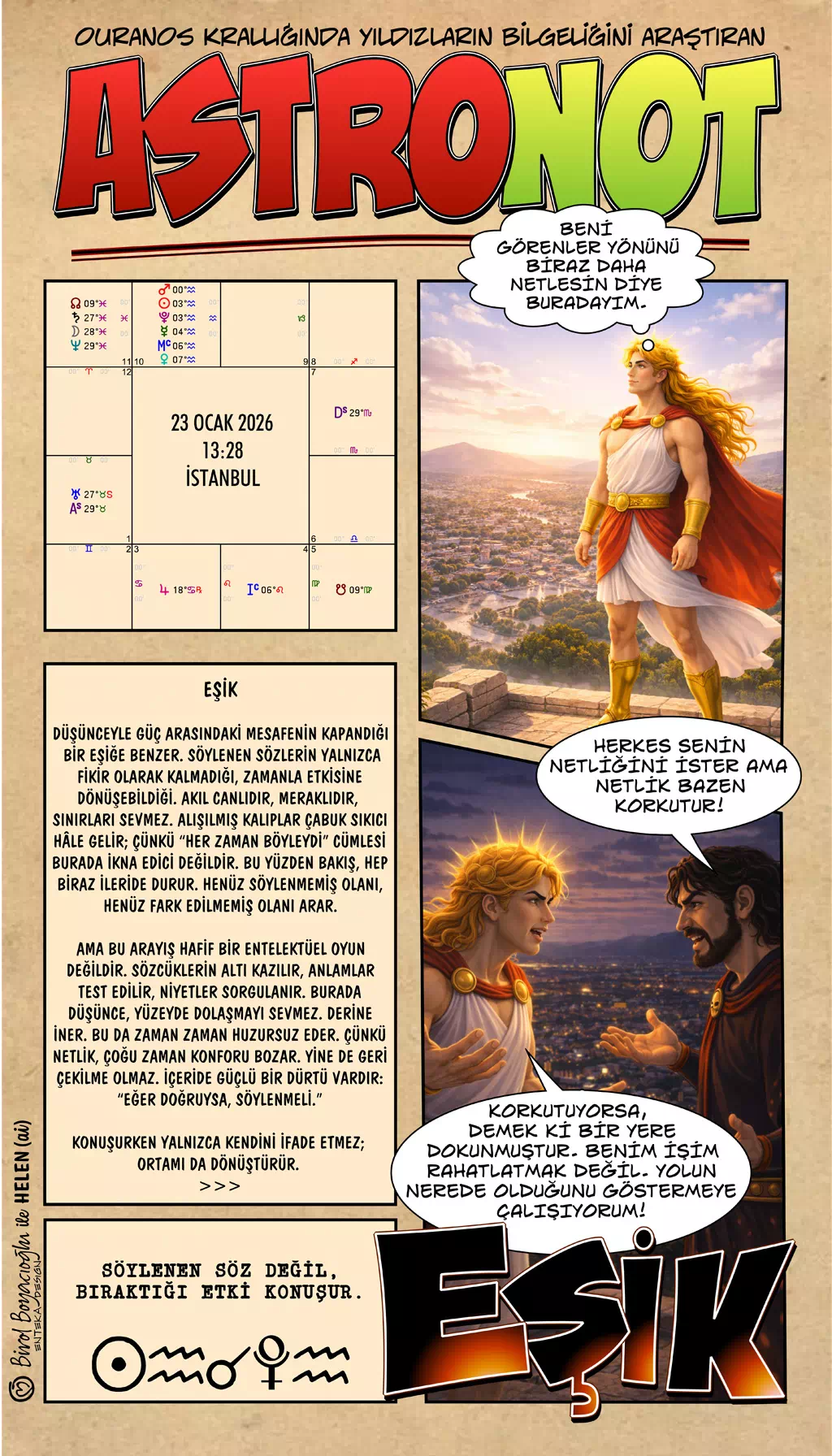 23 Ocak 2026 günlük astroloji – Eşik teması, düşüncenin etkiye dönüşmesi ve zihinsel eşik