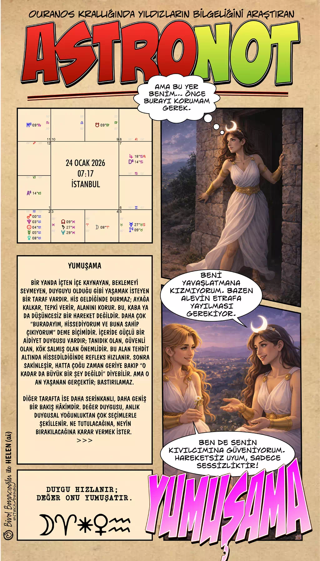 24 Ocak 2026 günlük astroloji – Yumuşama teması, duygusal hızın değerle dengelenmesi