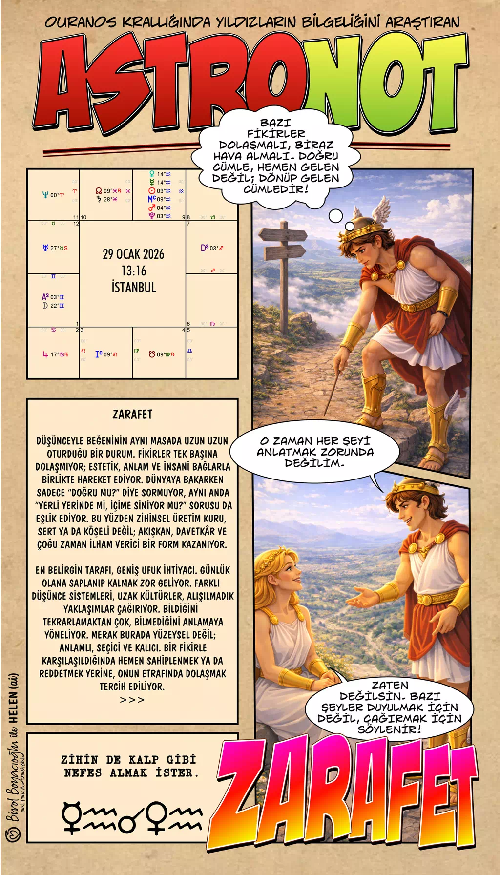 29 Ocak 2026 günlük astroloji – Zarafet teması, düşünce ve duyguda uyum, estetik denge