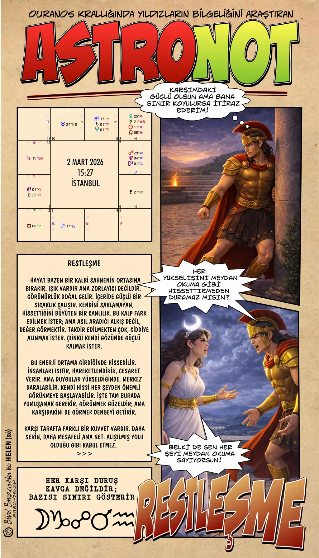 2 Mart 2026 günlük astroloji – Restleşme teması ve sınır koyma enerjisi
