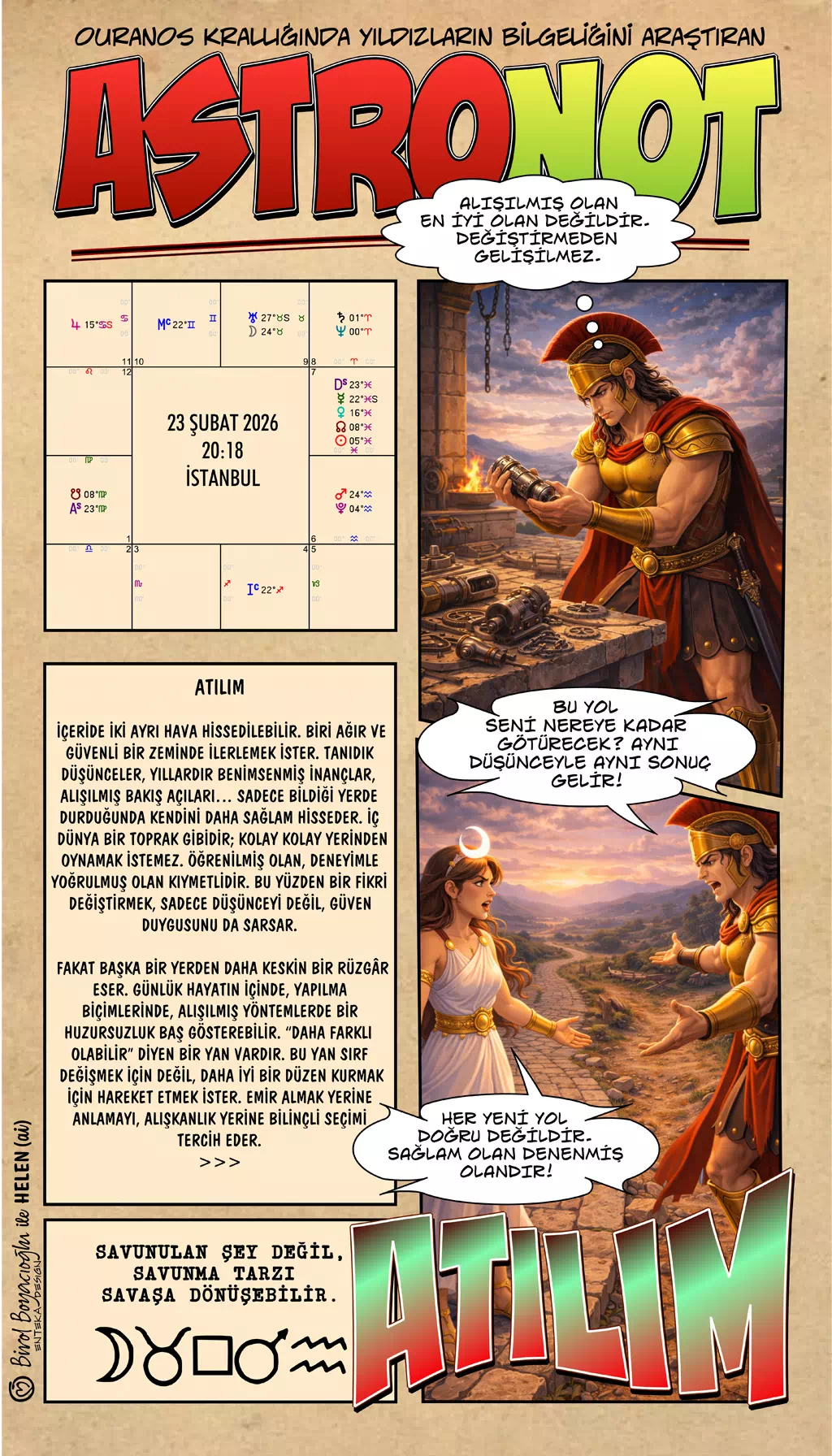 23 Şubat 2026 günlük astroloji – Atılım teması, güvenli zemin ile hareket ihtiyacı arasındaki gerilim