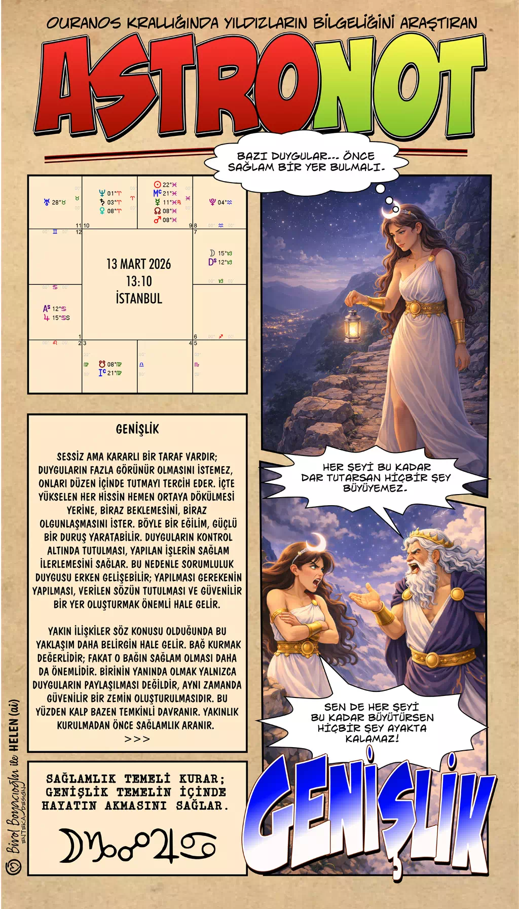 13 Mart 2026 günlük astroloji – Genişlik teması ve duyguların dengesi