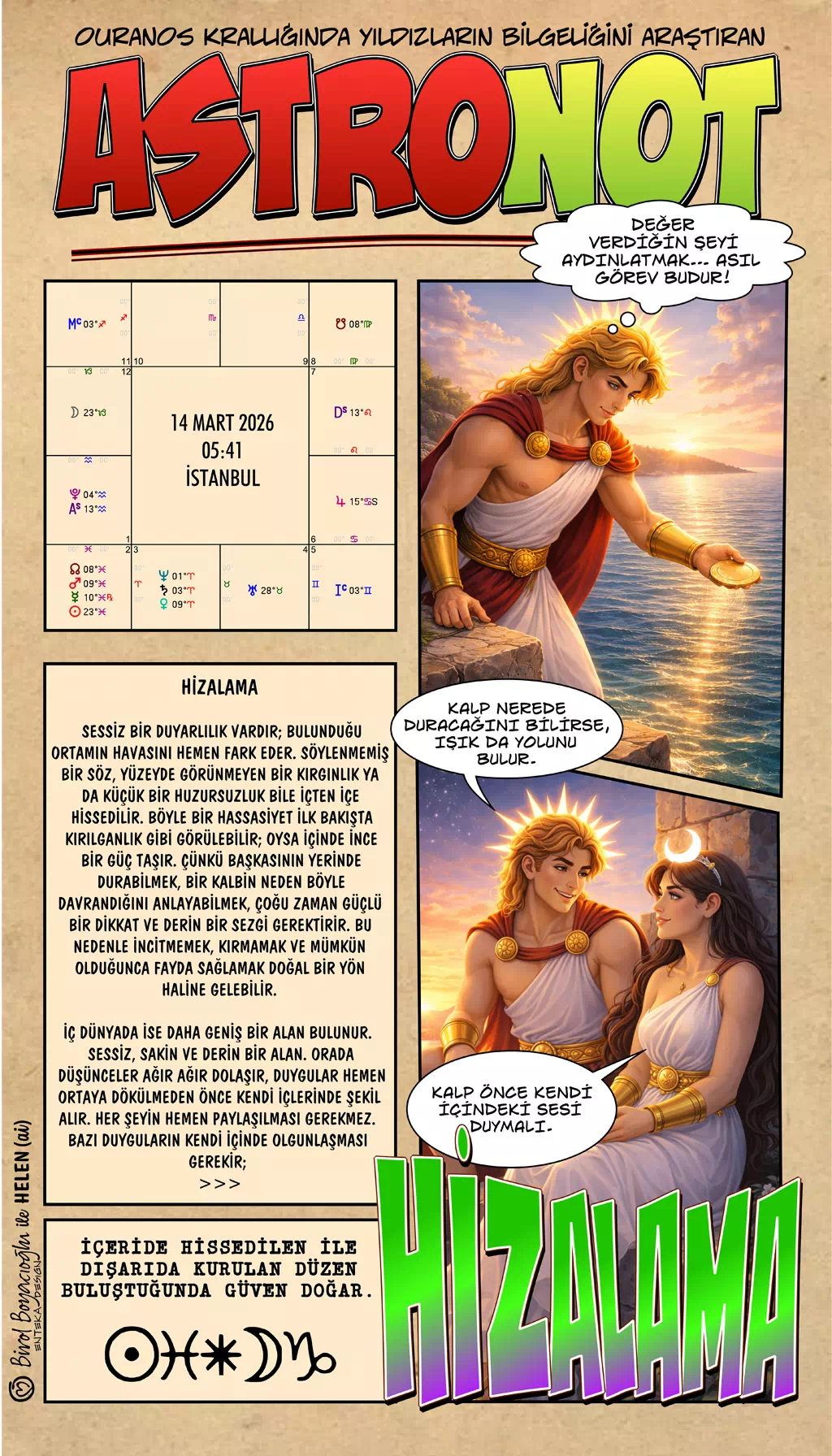 14 Mart 2026 günlük astroloji – Hizalama teması ve içsel uyum