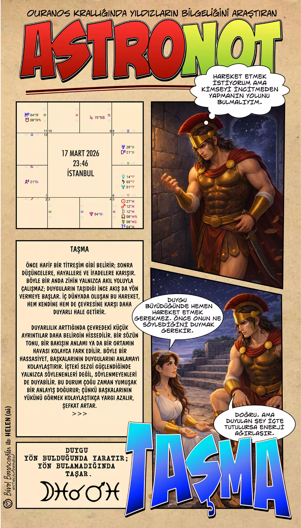 17 Mart 2026 günlük astroloji – Taşma teması ve duyguların akışı