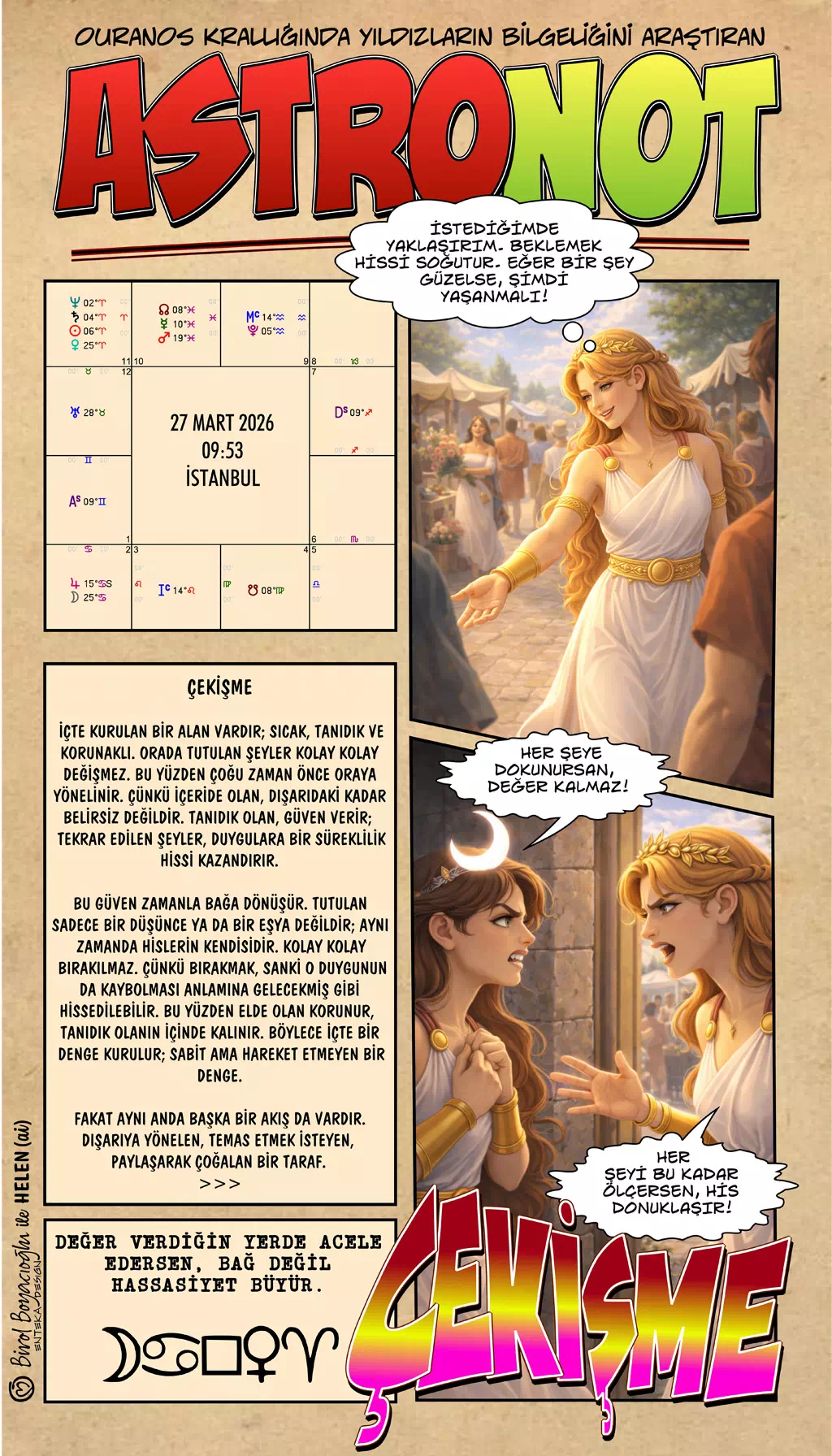 27 Mart 2026 günlük astroloji – Çekişme teması ve hassasiyet