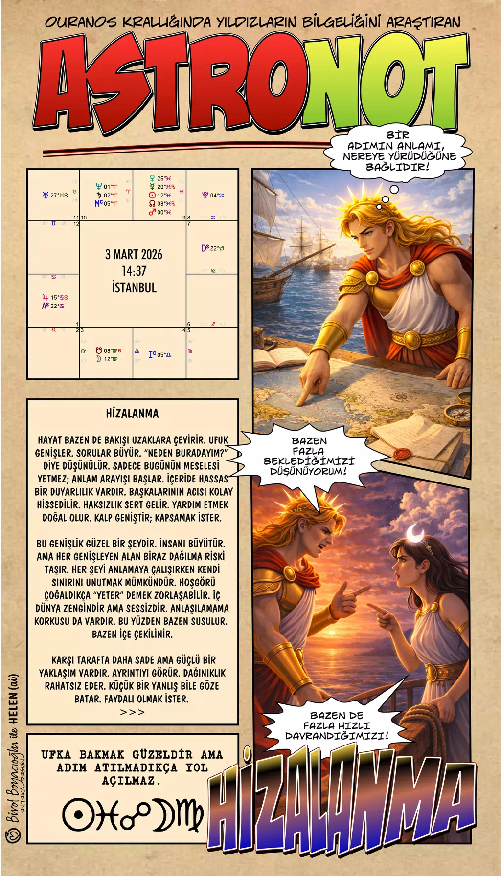 3 Mart 2026 günlük astroloji – Hizalanma teması ve anlam arayışı