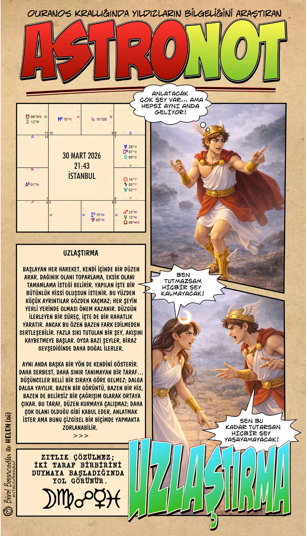 30 Mart 2026 günlük astroloji – Uzlaştırma teması ve denge arayışı