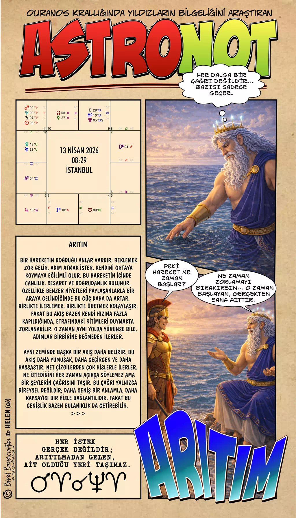 13 Nisan 2026 günlük astroloji – Arıtım teması ve niyetin süzülmesi