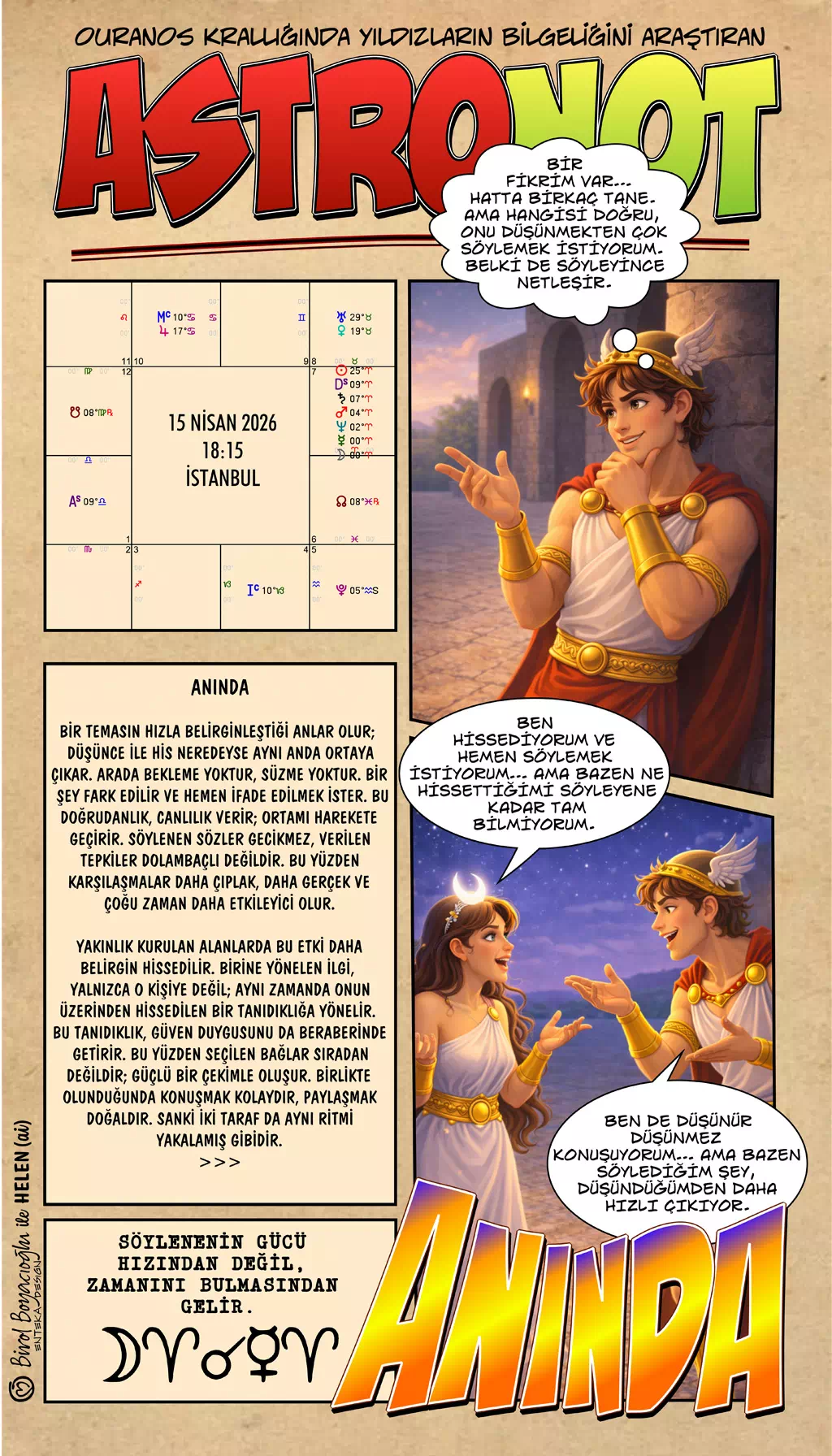 15 Nisan 2026 günlük astroloji – Anında teması ve hızlı ifade