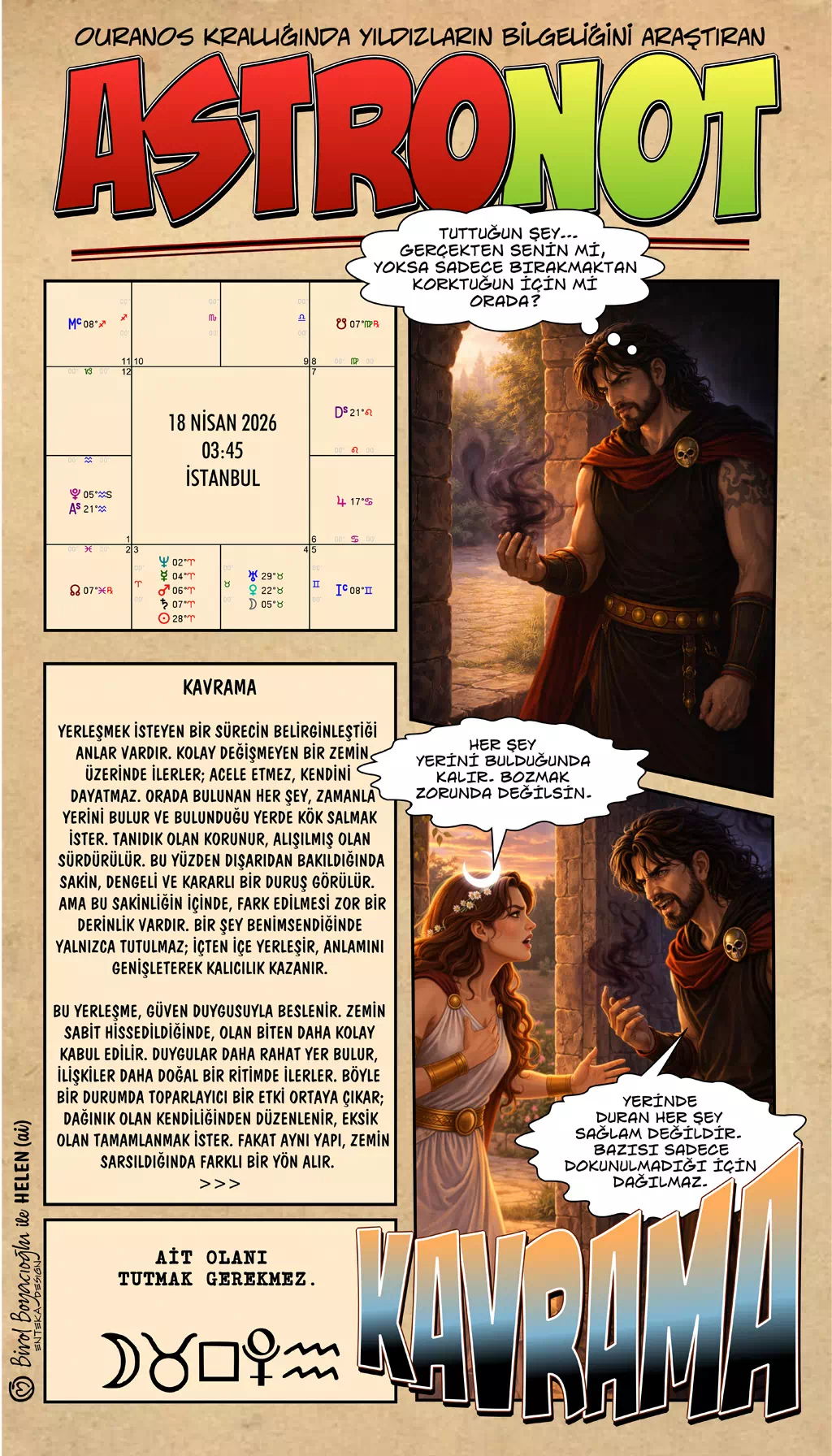 18 Nisan 2026 günlük astroloji – Kavrama teması ve köklenme