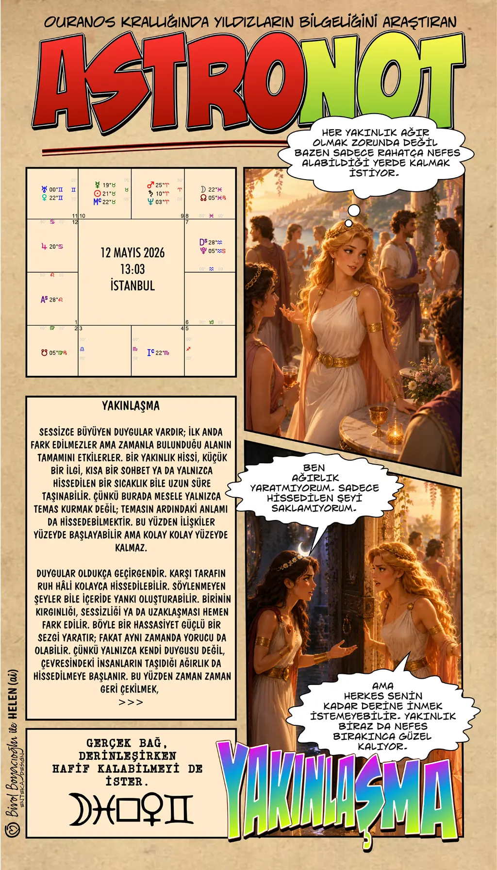 12 Mayıs 2026 günlük astroloji – Yakınlaşma teması ve duygusal bağ