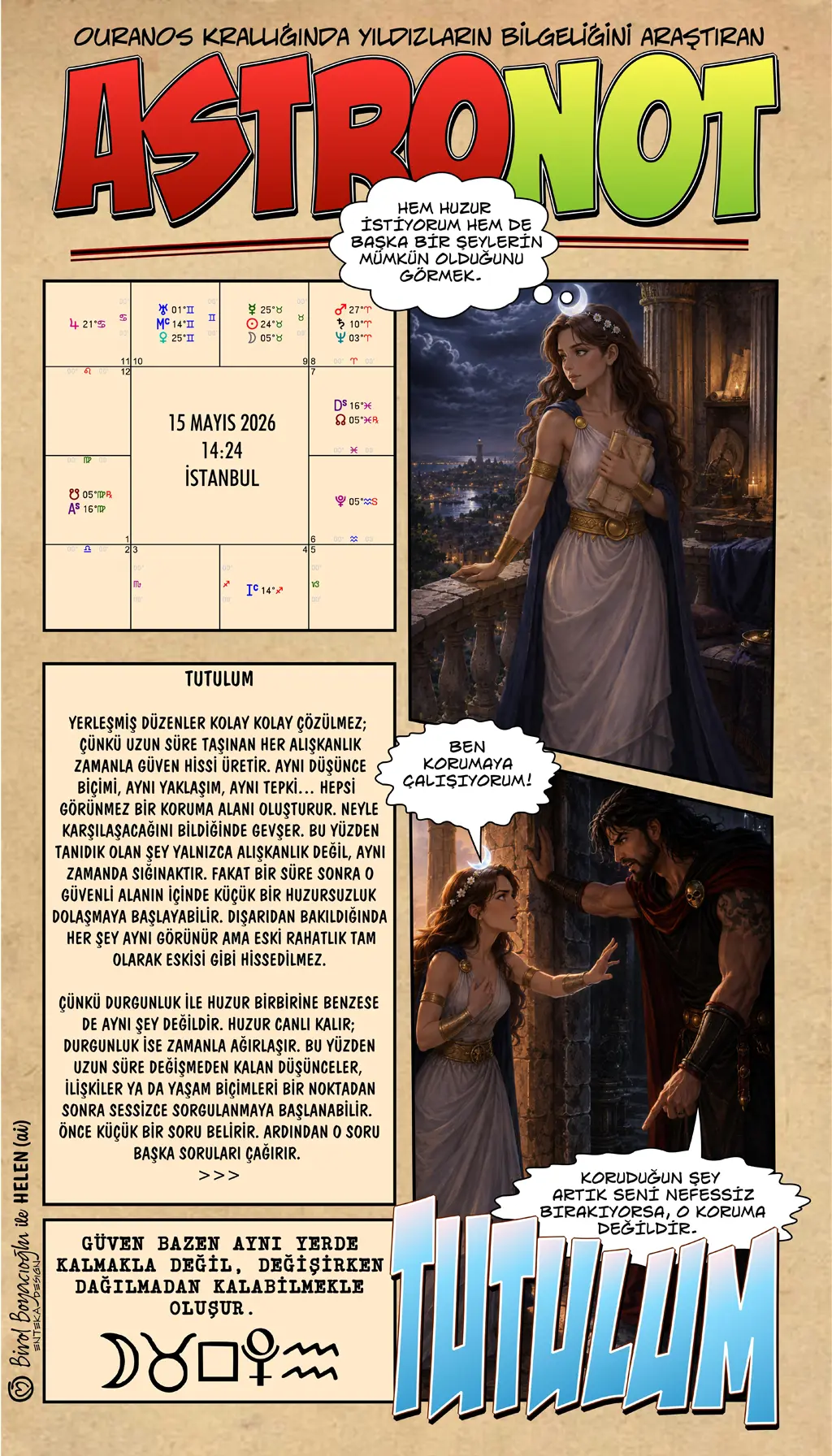 15 Mayıs 2026 günlük astroloji – Tutulum teması ve güven alanı
