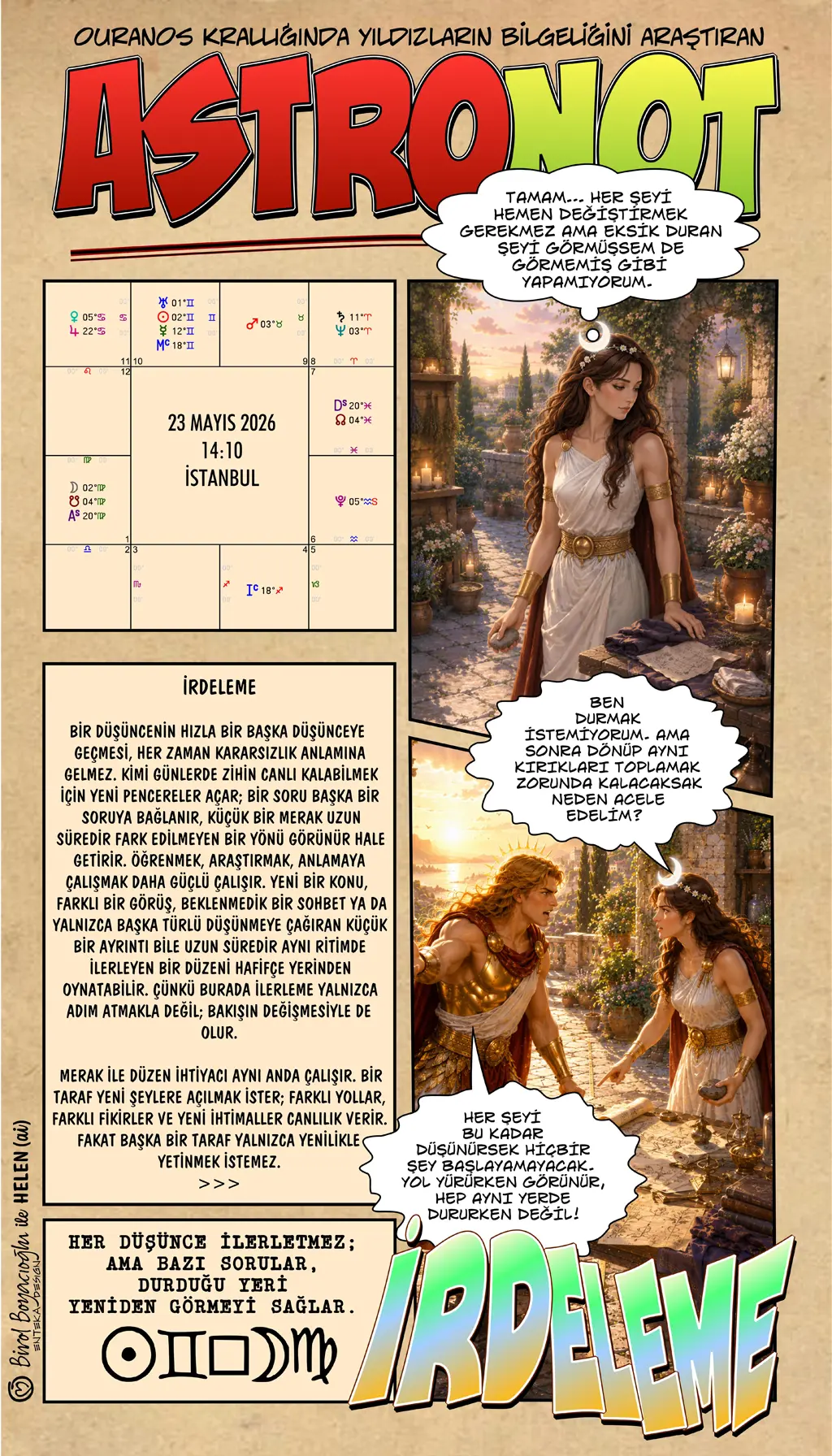 23 Mayıs 2026 günlük astroloji – İrdeleme teması ve zihinsel keşif