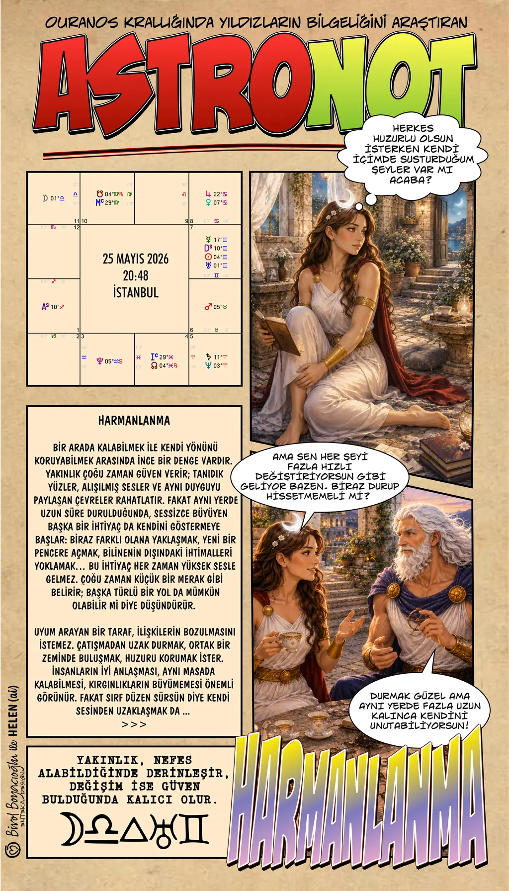 25 Mayıs 2026 günlük astroloji – Harmanlanma teması ve denge arayışı