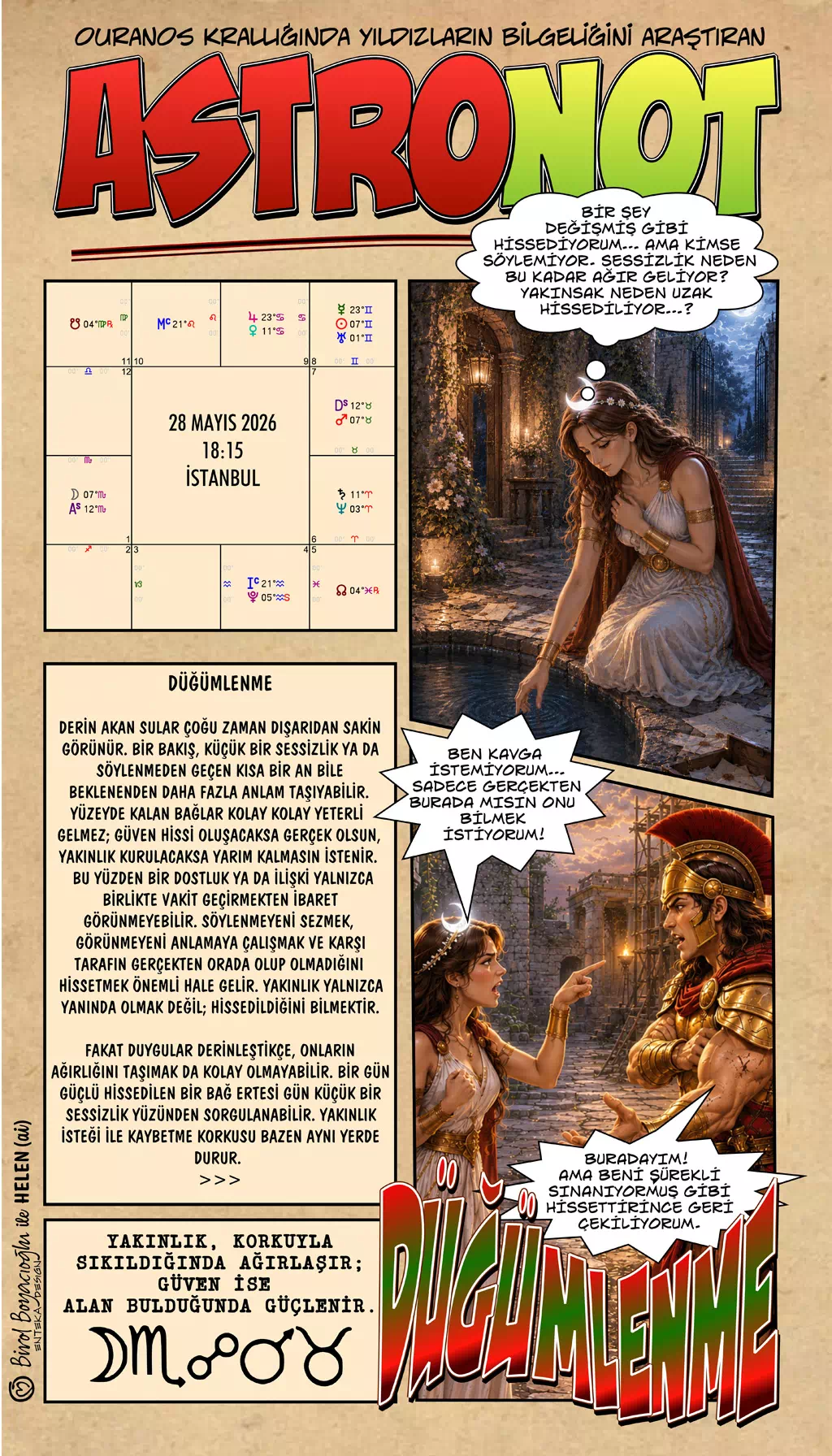 28 Mayıs 2026 günlük astroloji – Düğümlenme teması ve derin bağlar