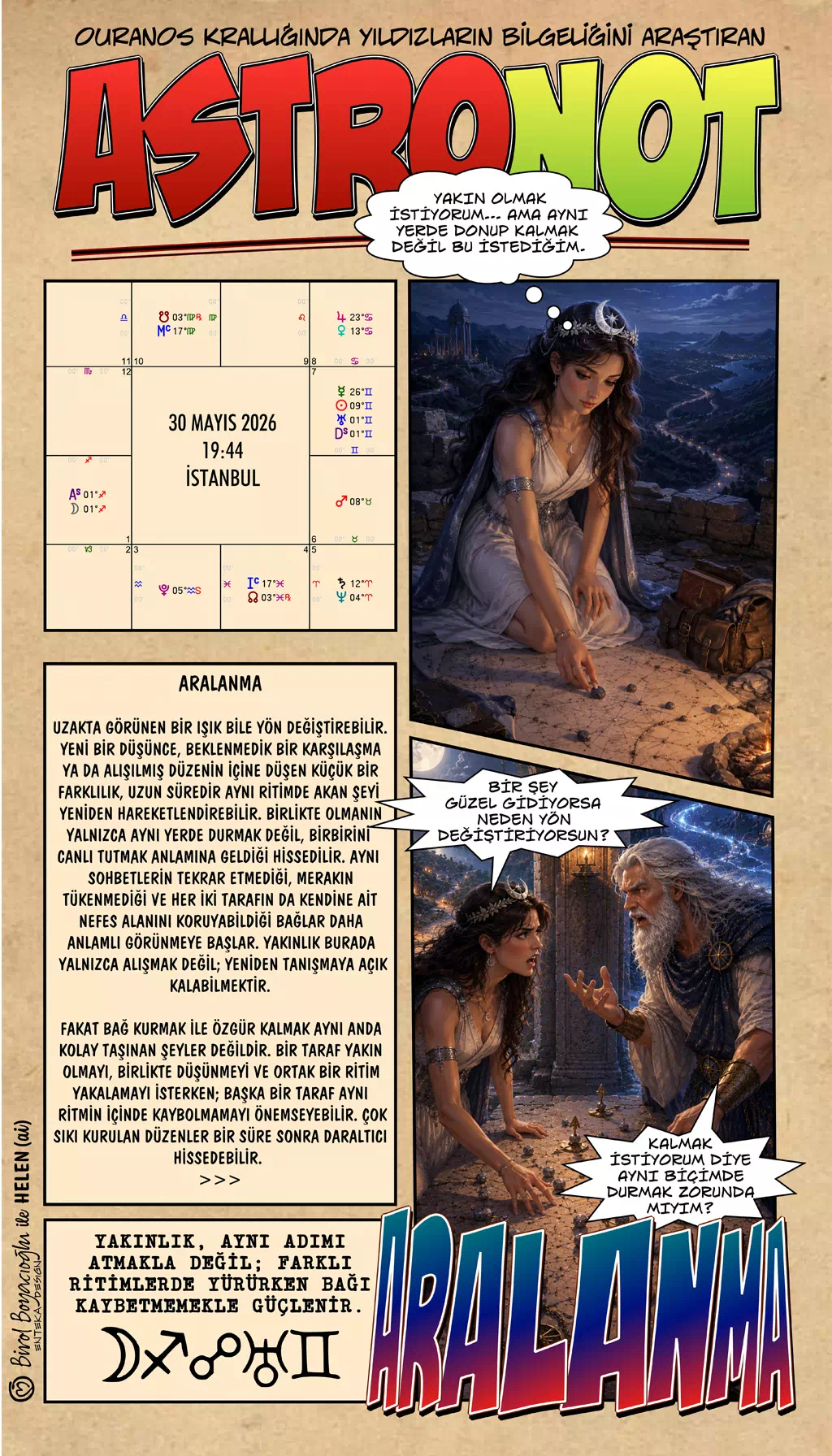 30 Mayıs 2026 günlük astroloji – Aralanma teması ve ilişkide hareket