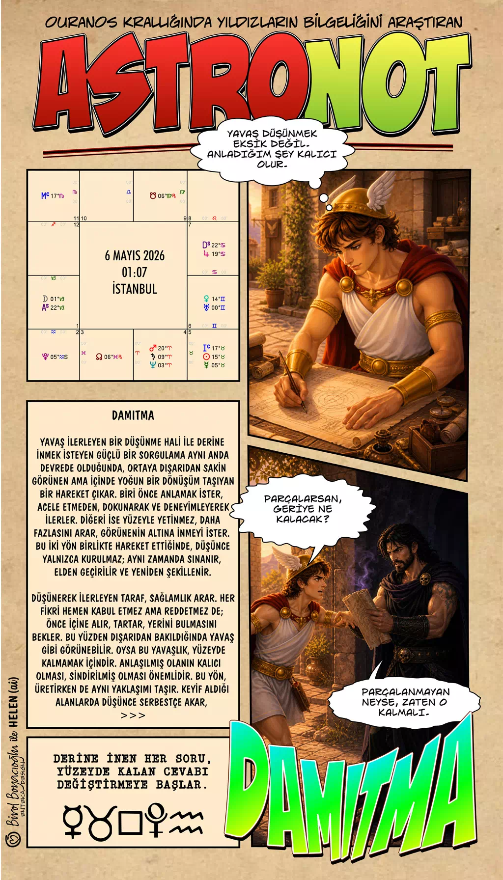 6 Mayıs 2026 günlük astroloji – Damıtma teması ve derin düşünme