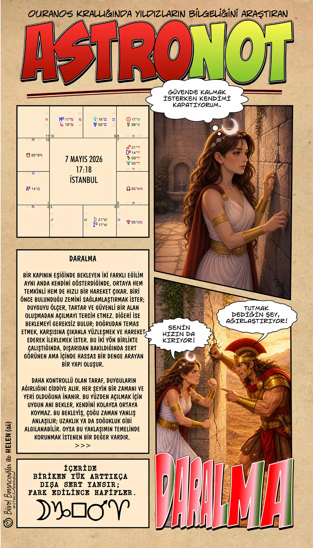 7 Mayıs 2026 günlük astroloji – Daralma teması ve içsel baskı