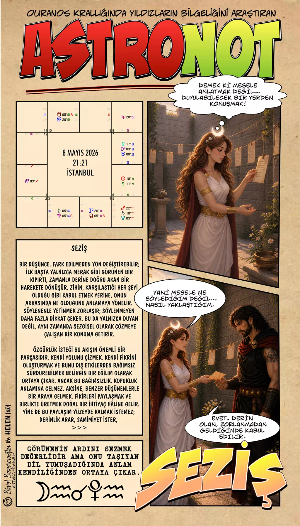 8 Mayıs 2026 günlük astroloji – Seziş teması ve derin farkındalık