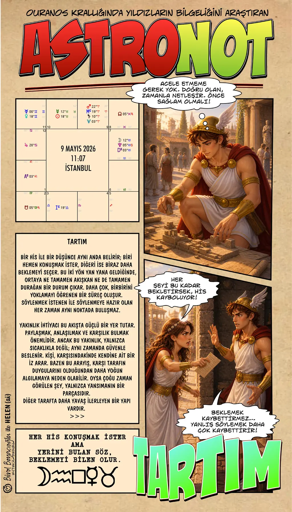 9 Mayıs 2026 günlük astroloji – Tartım teması ve içsel denge