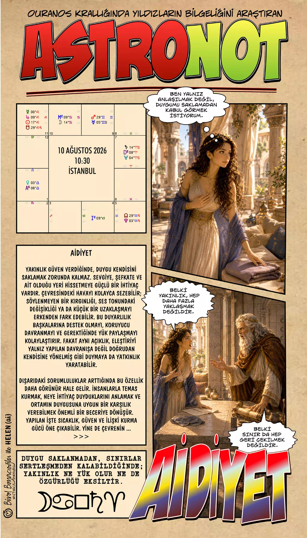 10 Ağustos 2026 günlük astroloji – Aidiyet teması ve yakınlık ile özgürlük arasında yumuşak denge