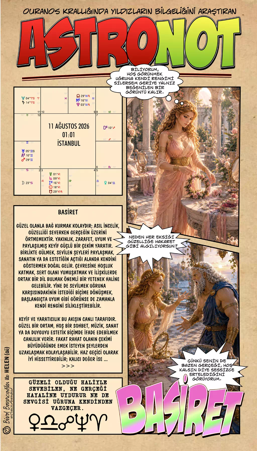 11 Ağustos 2026 günlük astroloji – Basiret teması ve güzelliği gerçeği kaybetmeden sevebilme