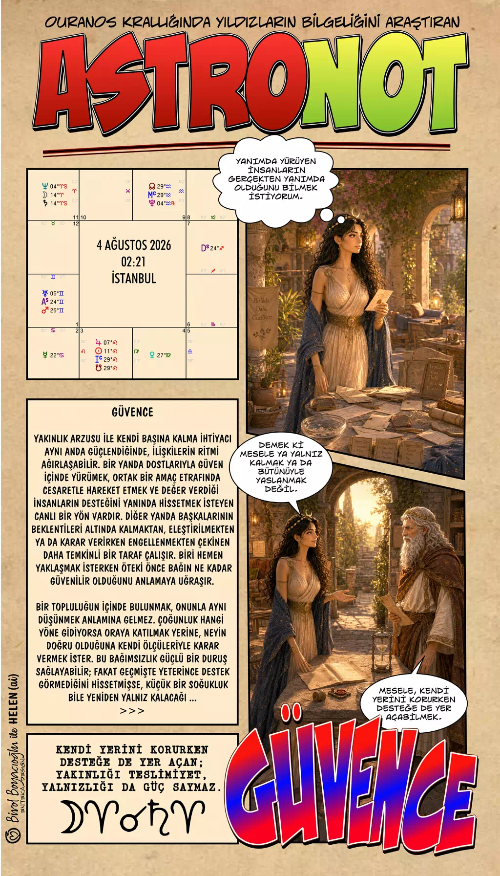 4 Ağustos 2026 günlük astroloji – Güvence teması ve yakınlık ile bağımsızlık arasında denge arayışı