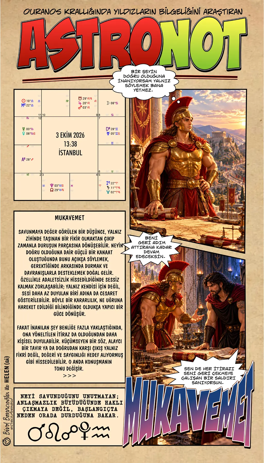 3 Ekim 2026 günlük astroloji – Mukavemet teması ve anlaşmazlık büyüdüğünde savunulan düşüncenin özünü koruma