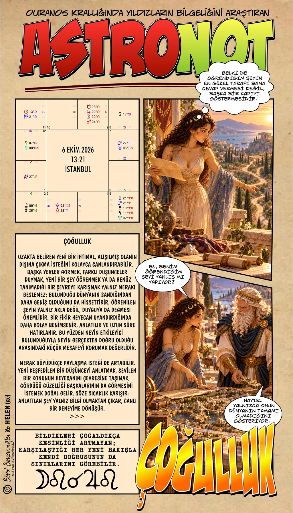 6 Ekim 2026 günlük astroloji – Çoğulluk teması ve yeni bakışlarla kendi doğrusunun sınırlarını görebilme